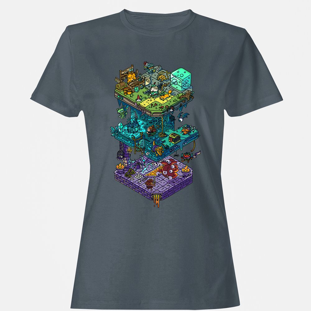 Women's T-Shirt - 591ELRKZ - Charcoal - 3