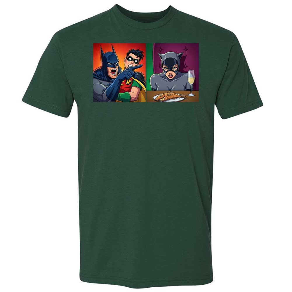 Bat Yelling at Catwoman - Forest Green - 3