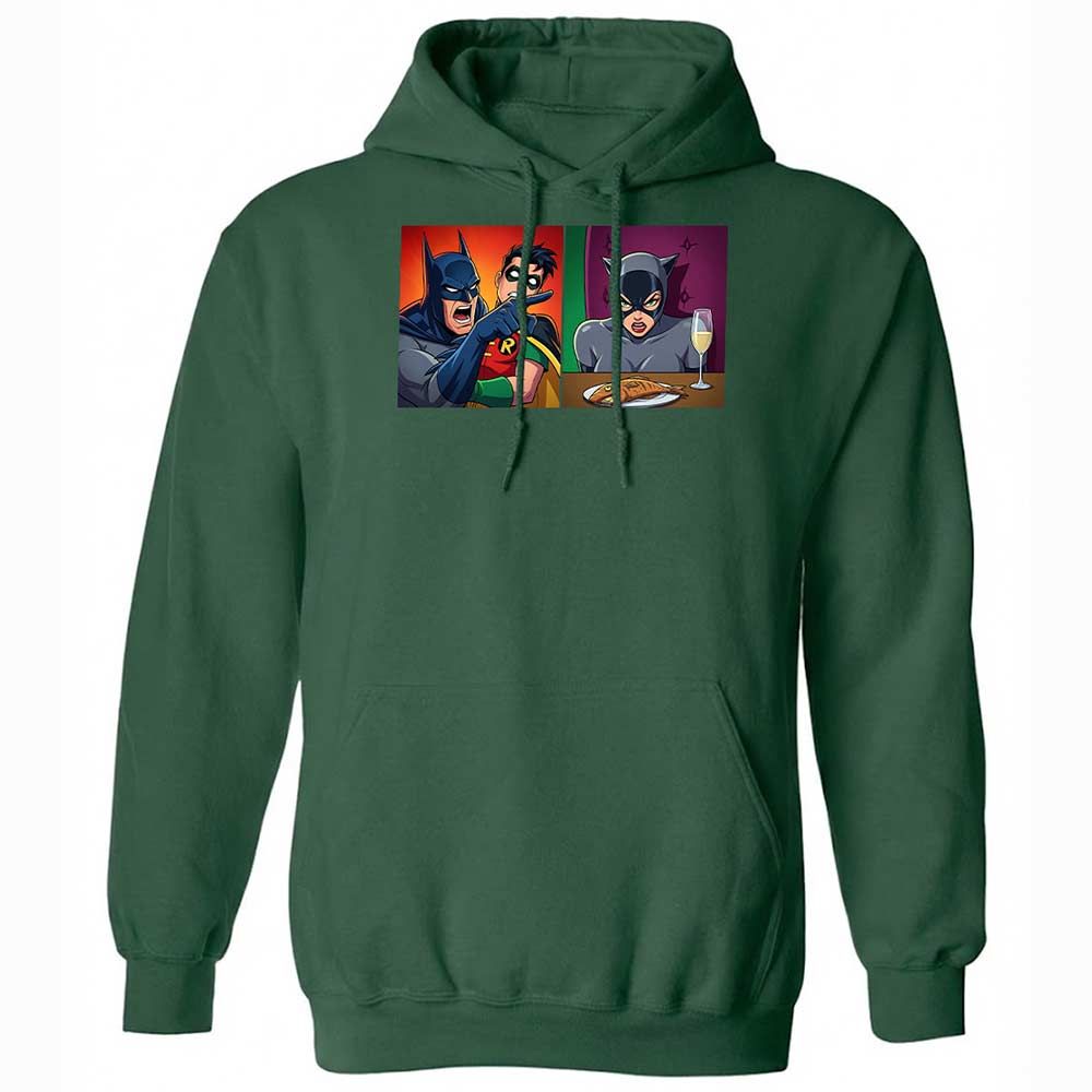 Bat Yelling at Catwoman - Forest Green - 3