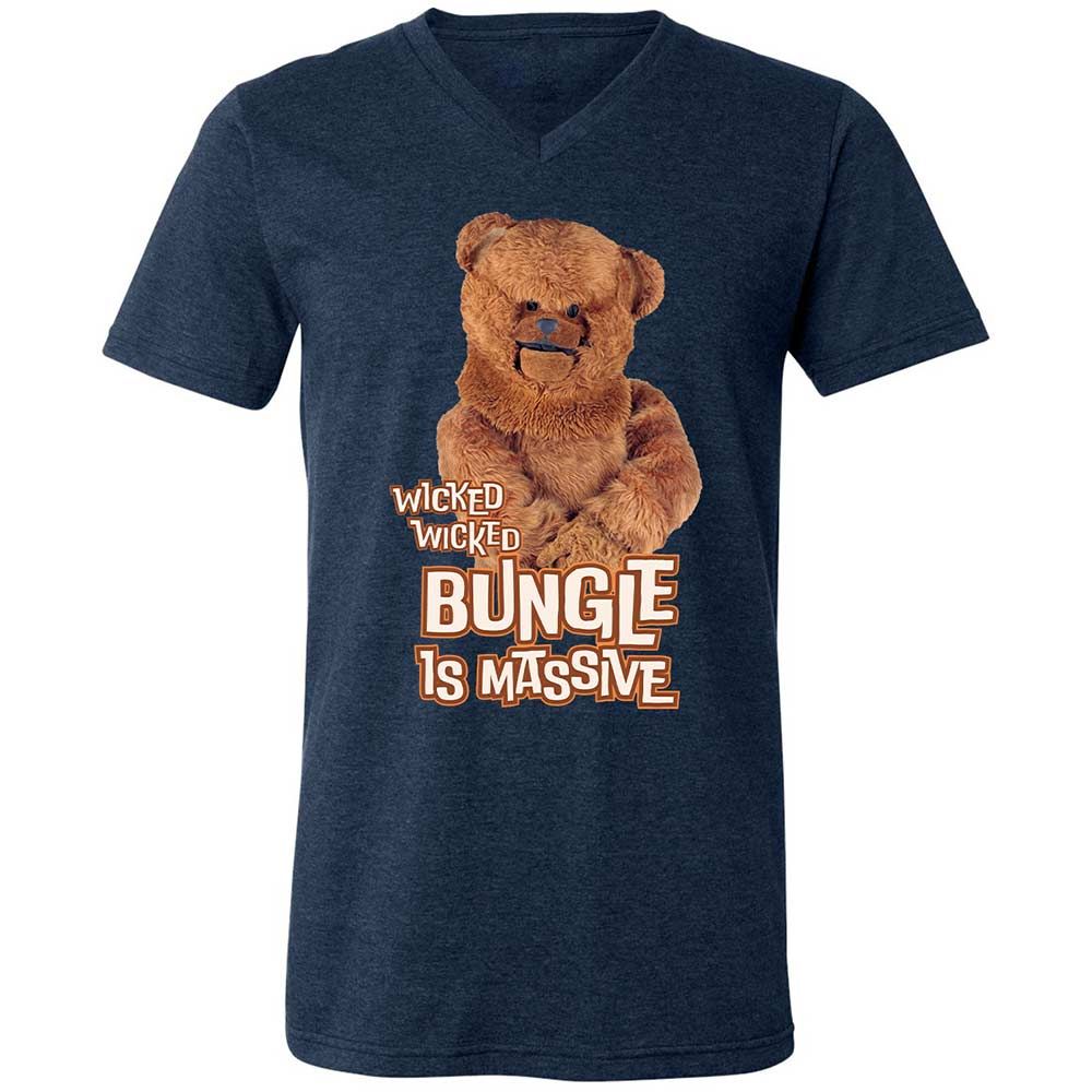 Unisex V-Neck T-Shirt - W3X7QGEV - Heather Navy - 3