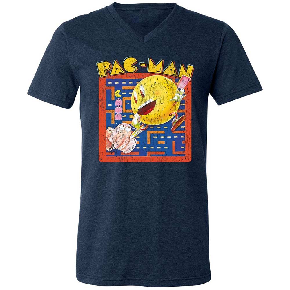 Unisex V-Neck T-Shirt - XJVGAQYZ - Heather Navy - 3