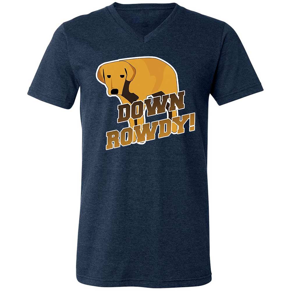Unisex V-Neck T-Shirt - BSGLC7P7 - Heather Navy - 3