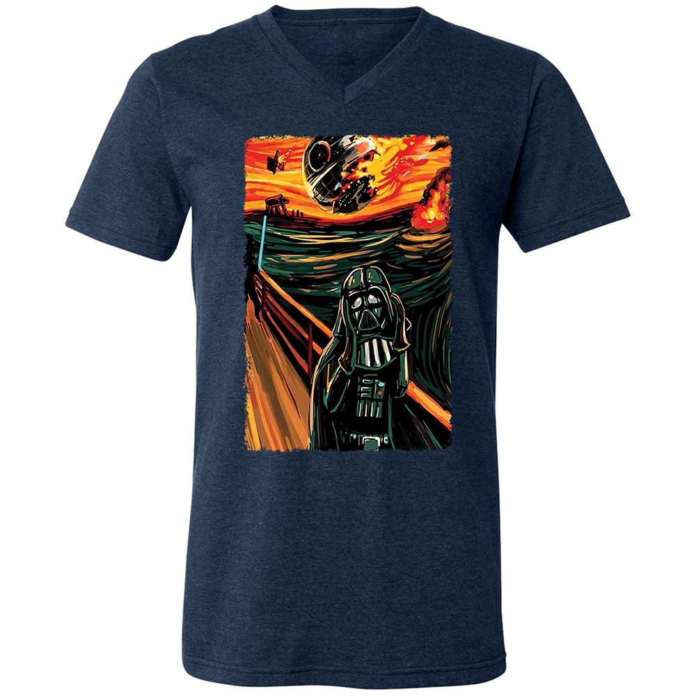 Unisex V-Neck T-Shirt - ELXAMP82 - Heather Navy - 3