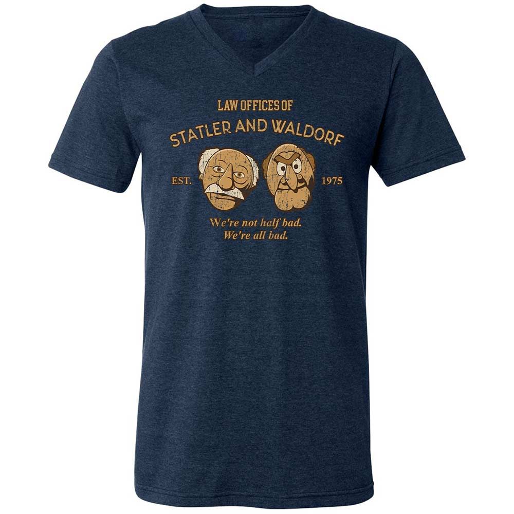 Unisex V-Neck T-Shirt - 1VMU8ZUK - Heather Navy - 3