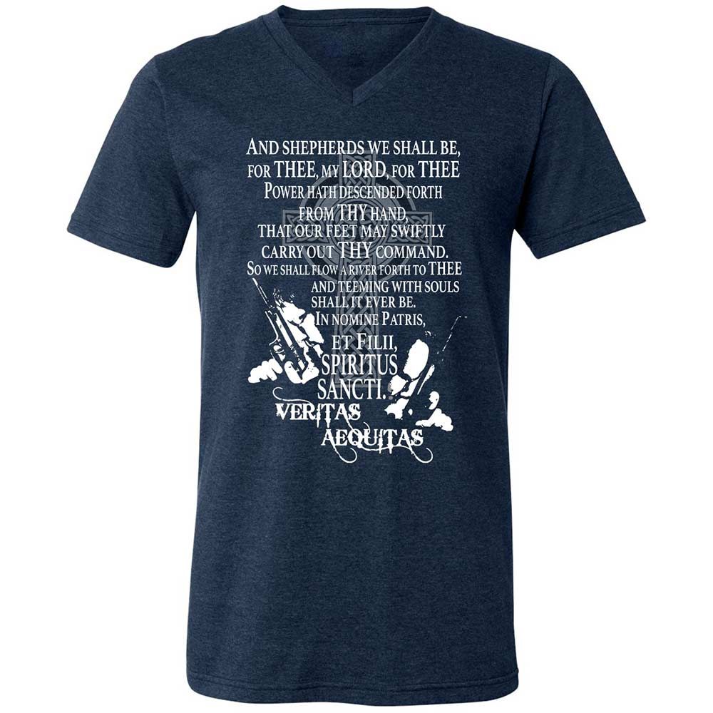 Unisex V-Neck T-Shirt - 9G9GZ6C3 - Heather Navy - 3