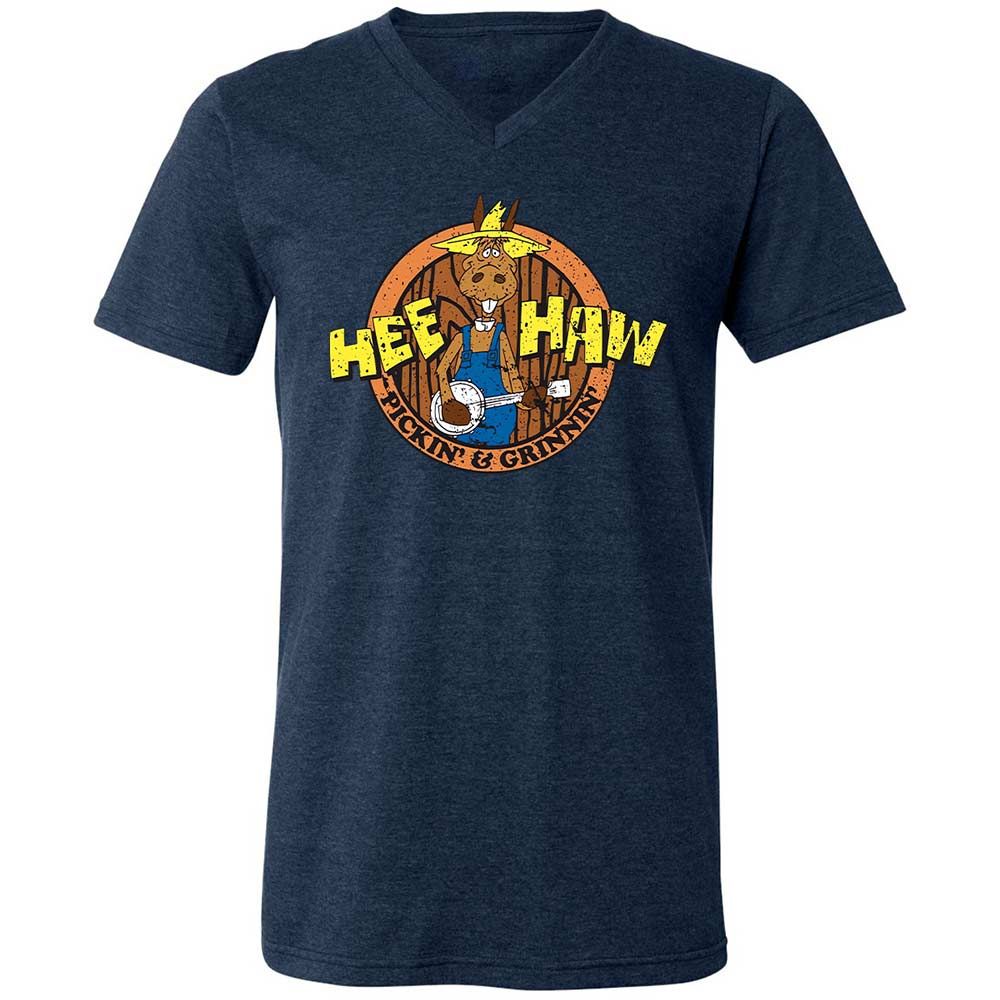 Unisex V-Neck T-Shirt - 3ZBESZ2J - Heather Navy - 3