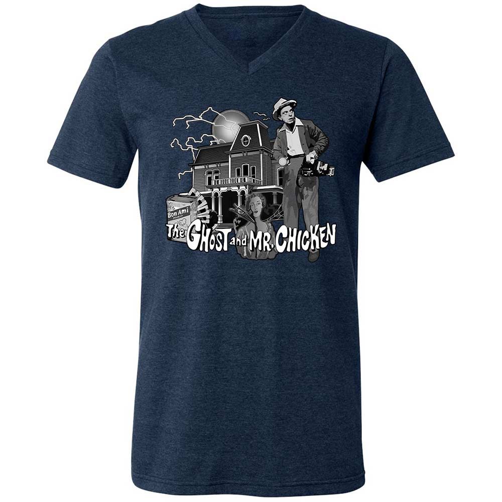 Unisex V-Neck T-Shirt - V928HNGB - Heather Navy - 3