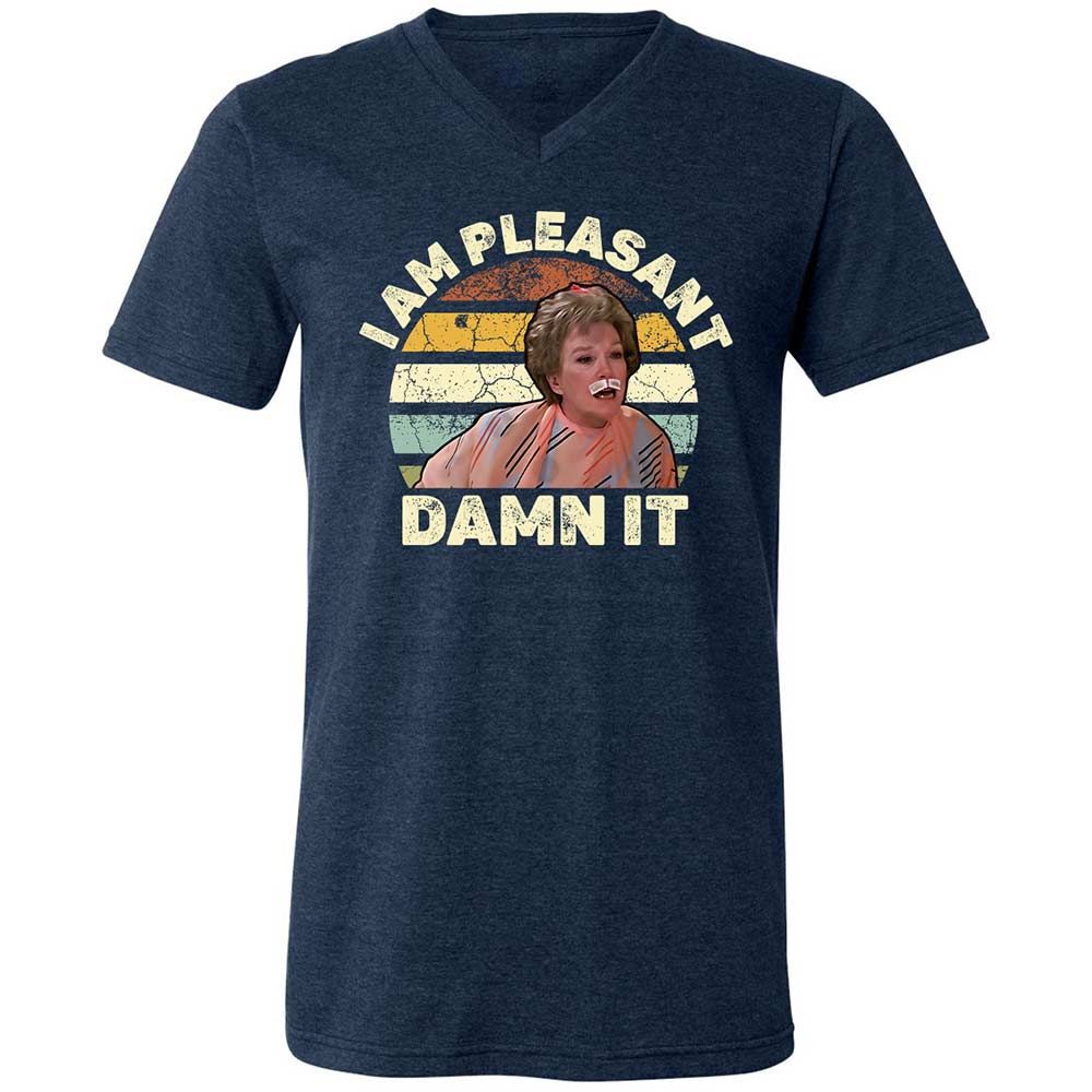 Unisex V-Neck T-Shirt - 3HQT4FBZ - Heather Navy - 3
