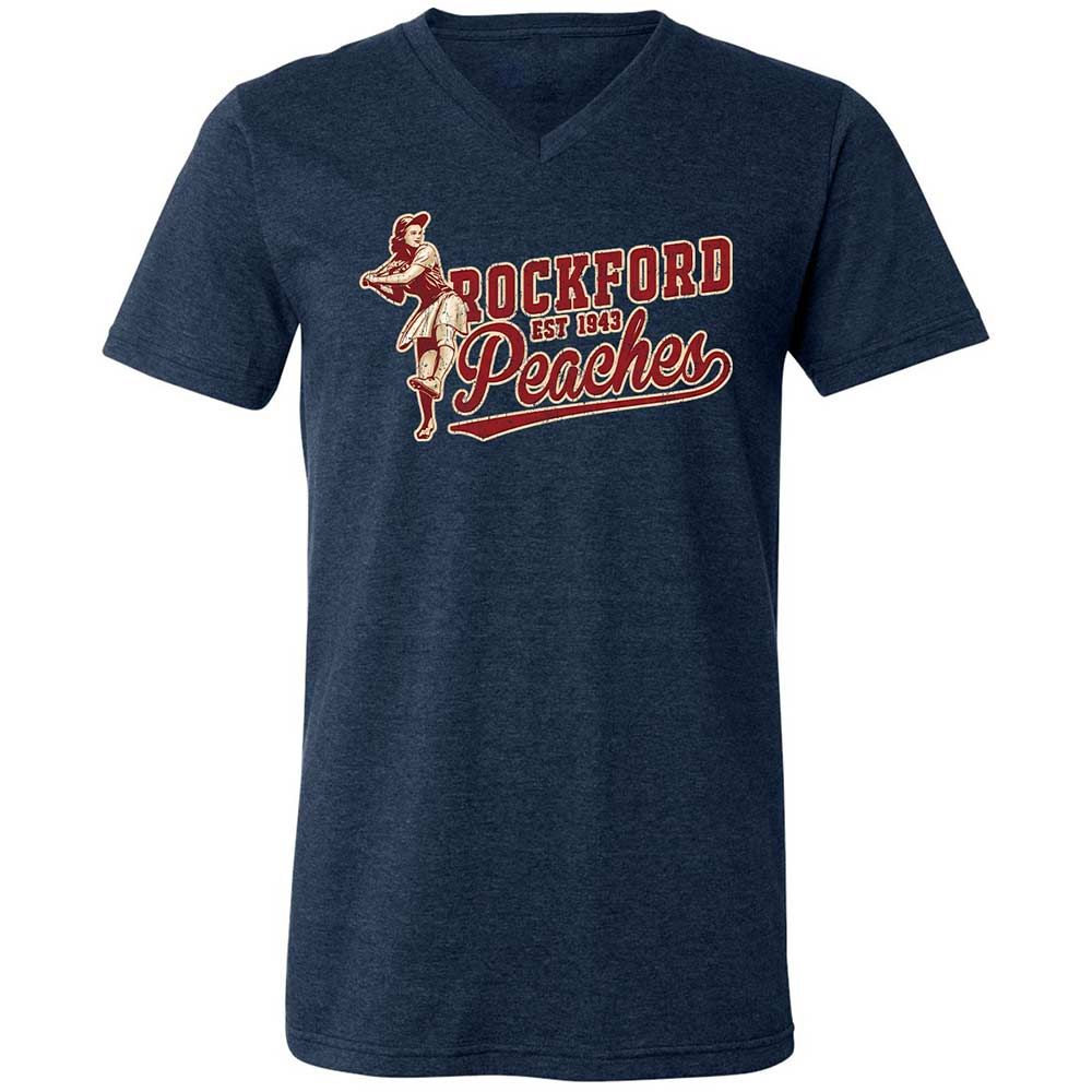 Unisex V-Neck T-Shirt - QAW4DTEK - Heather Navy - 3