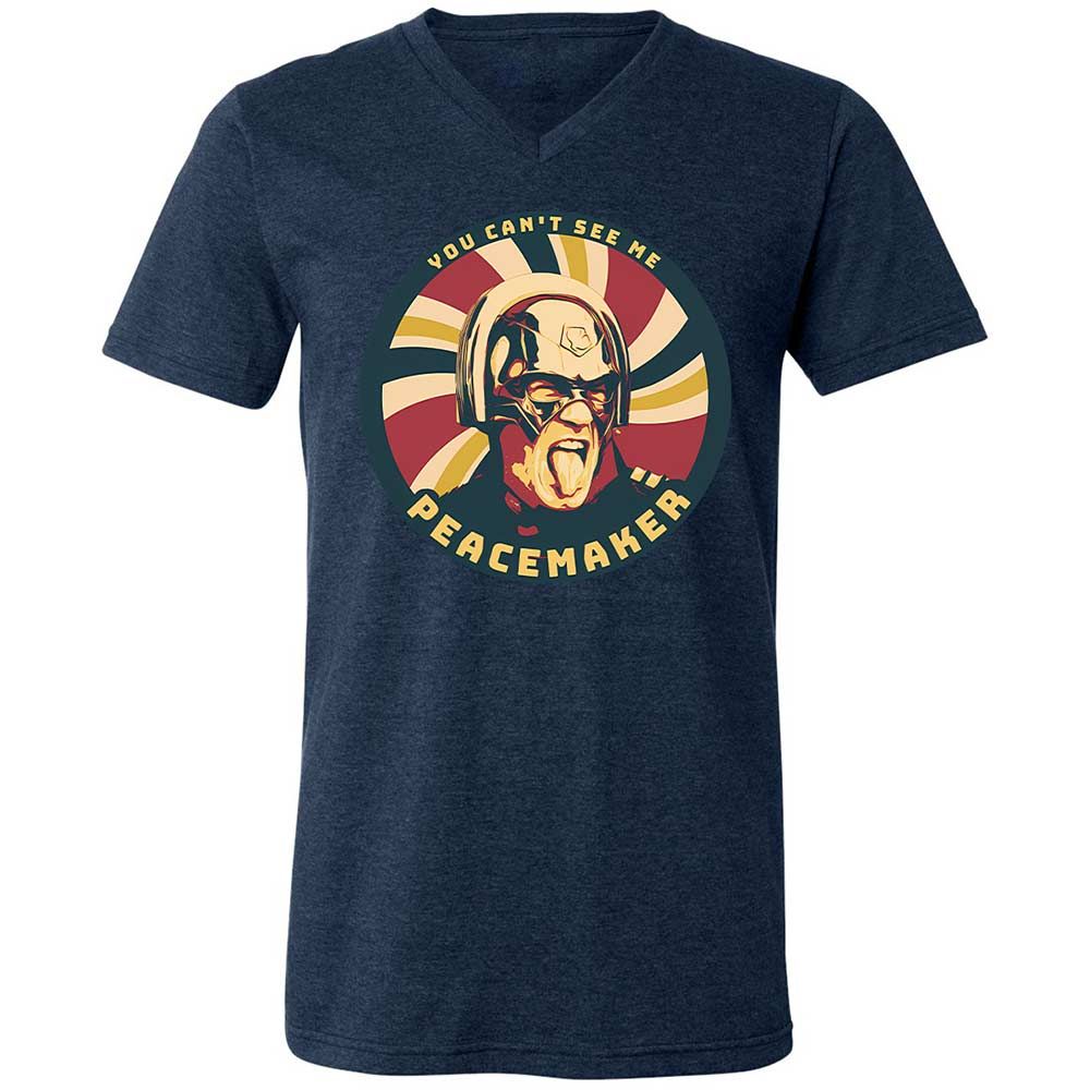 Unisex V-Neck T-Shirt - L3VE94GB - Heather Navy - 3