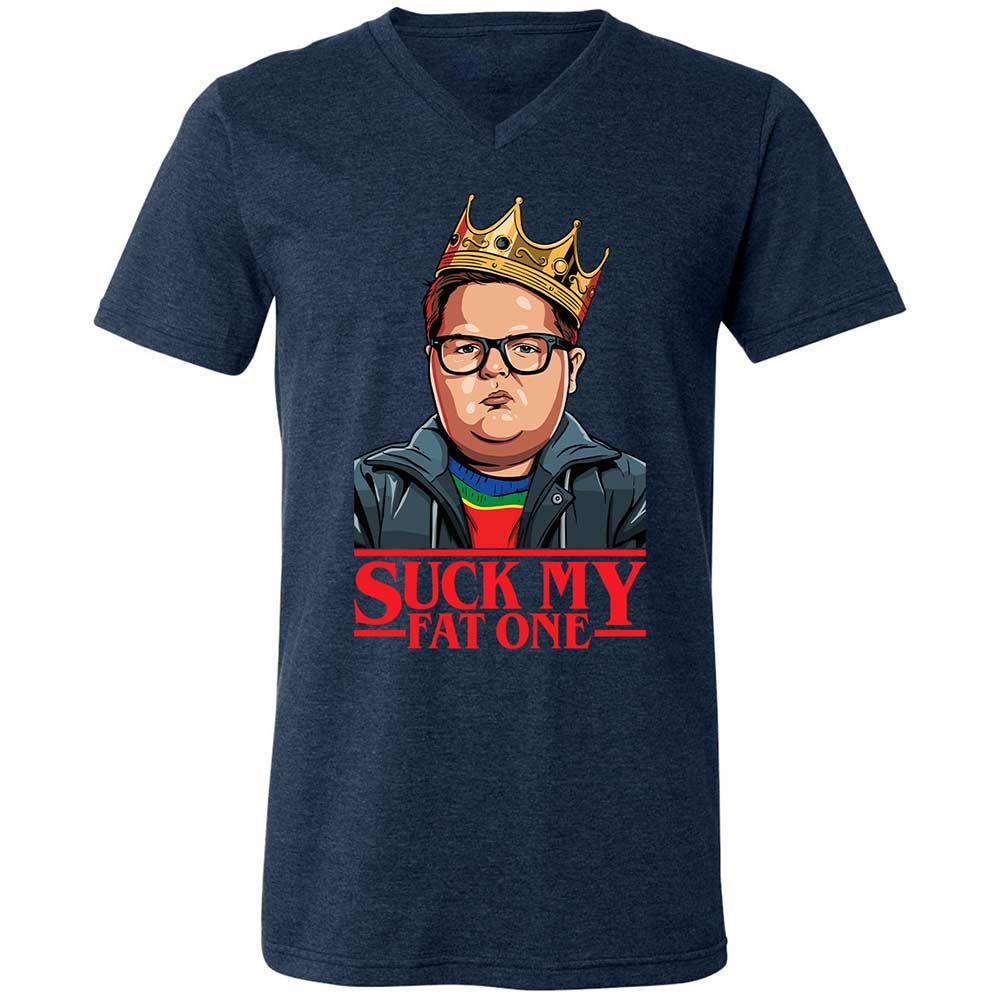 Unisex V-Neck T-Shirt - FGV9GQPP - Heather Navy - 3