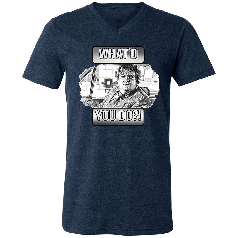 Unisex V-Neck T-Shirt - ACU6N5M1 - Heather Navy - 3