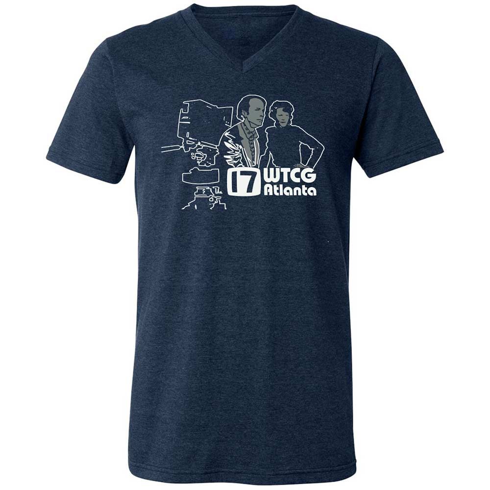 Unisex V-Neck T-Shirt - HRYXR2FE - Heather Navy - 3