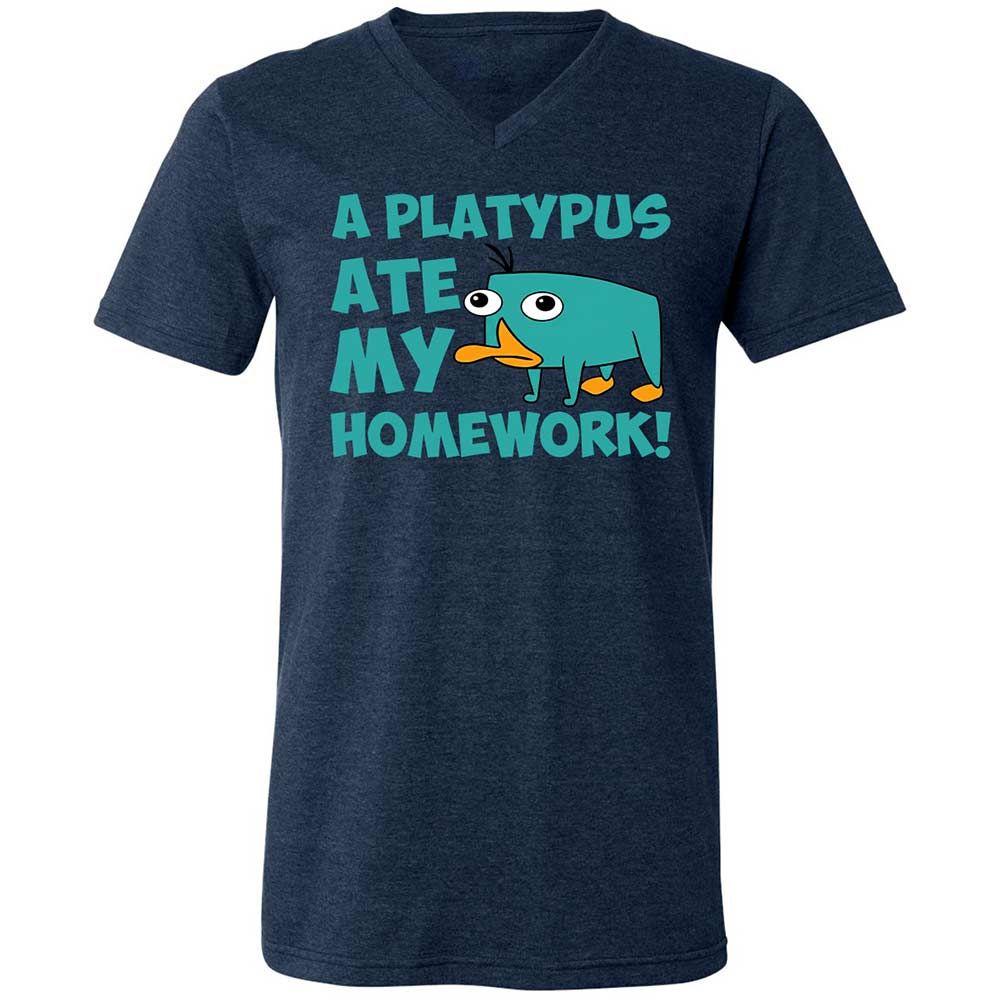 Unisex V-Neck T-Shirt - 5LF2ZZDD - Heather Navy - 3