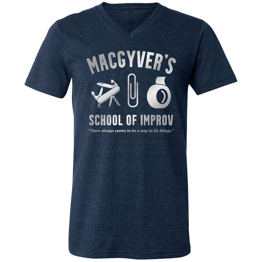 Unisex V-Neck T-Shirt - 9FSAMHCT - Heather Navy - 3