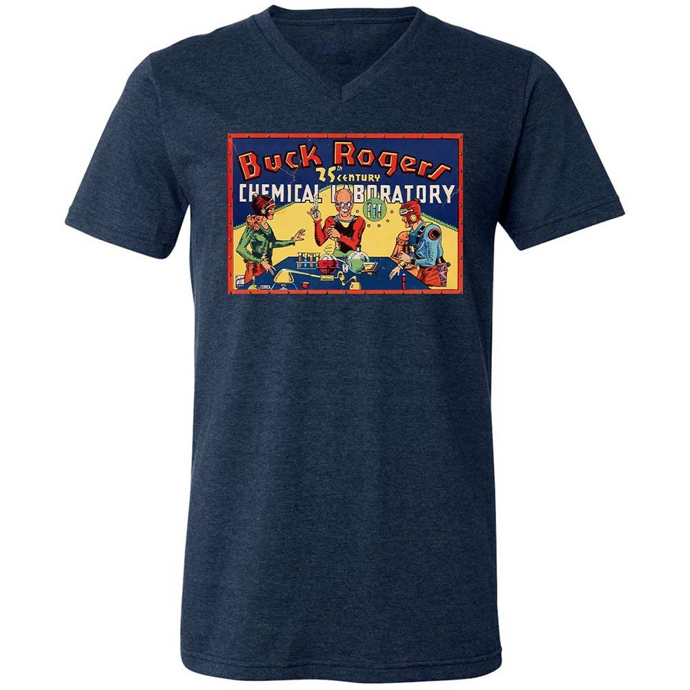 Unisex V-Neck T-Shirt - TRYTXXEX - Heather Navy - 3