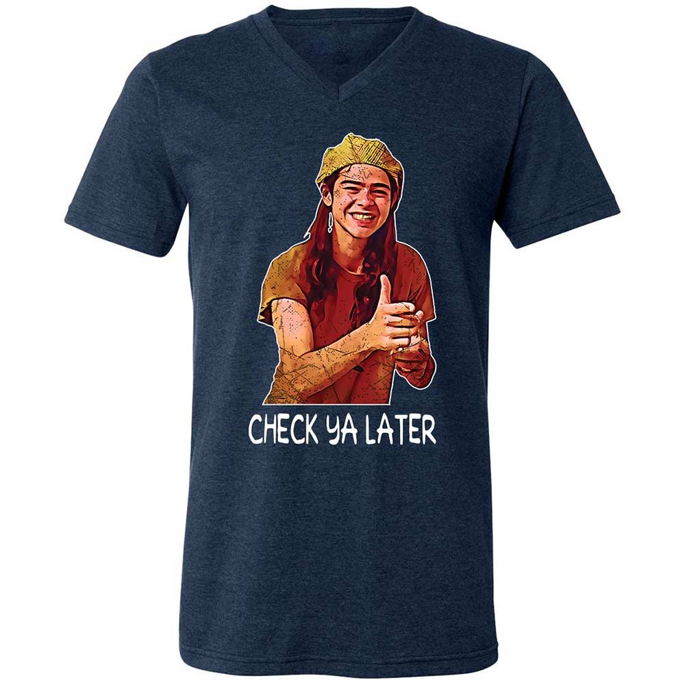 Unisex V-Neck T-Shirt - EX1F6HKS - Heather Navy - 3