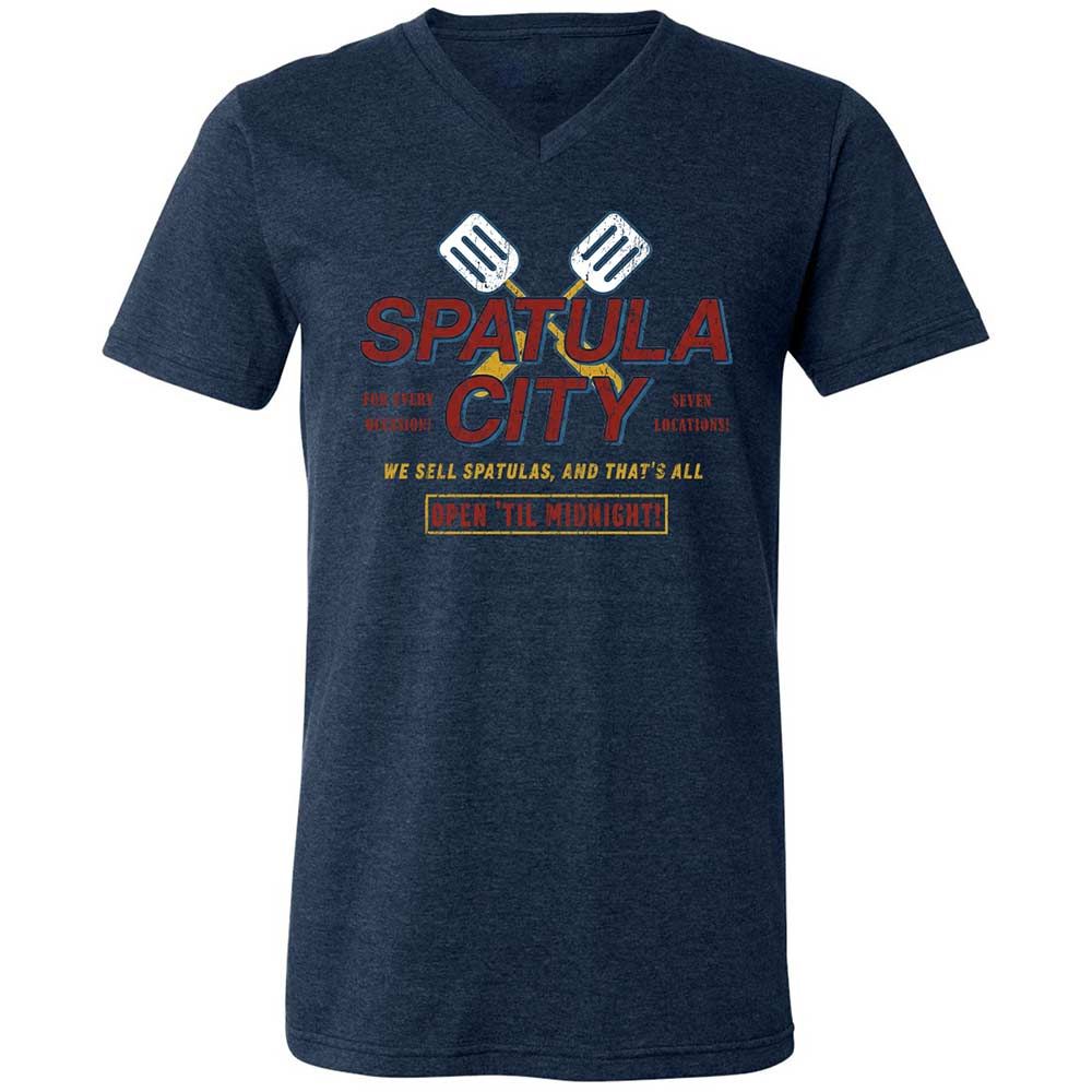 Unisex V-Neck T-Shirt - EFZ2QTJ9 - Heather Navy - 3