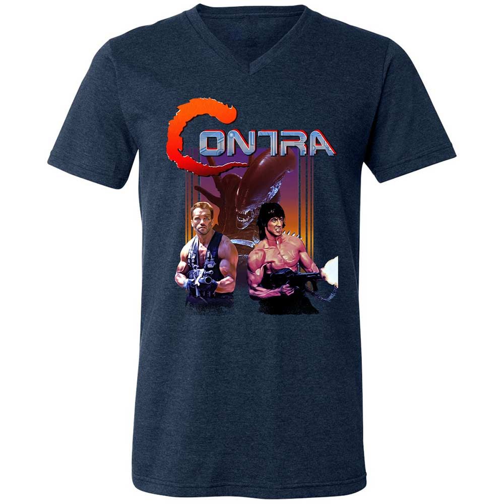 Unisex V-Neck T-Shirt - 9ABJJTBK - Heather Navy - 3