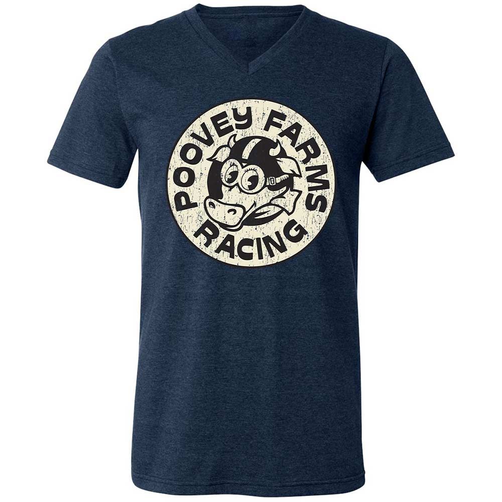 Unisex V-Neck T-Shirt - 3VRTYB4L - Heather Navy - 3