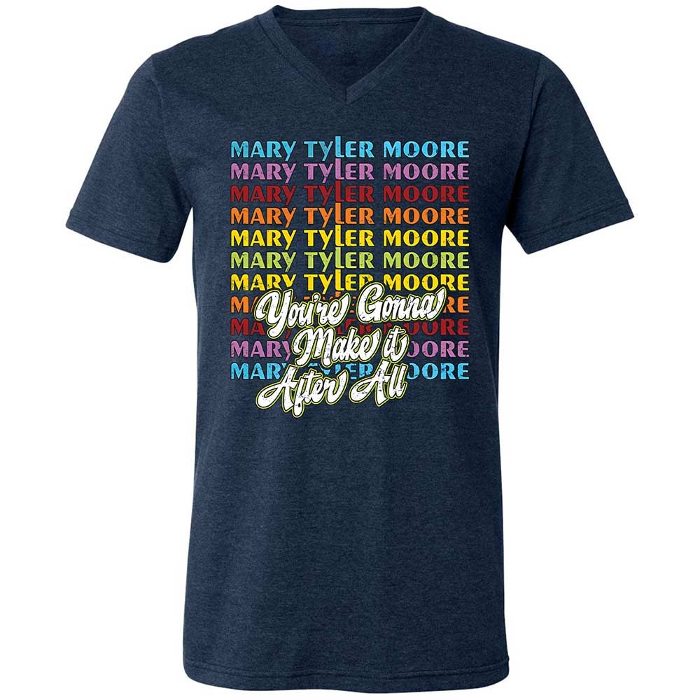 Unisex V-Neck T-Shirt - 3LEQDC4J - Heather Navy - 3