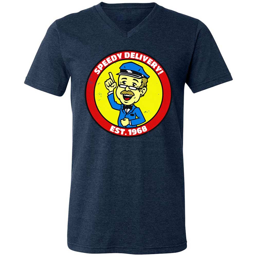 Unisex V-Neck T-Shirt - J7W1R6RQ - Heather Navy - 3