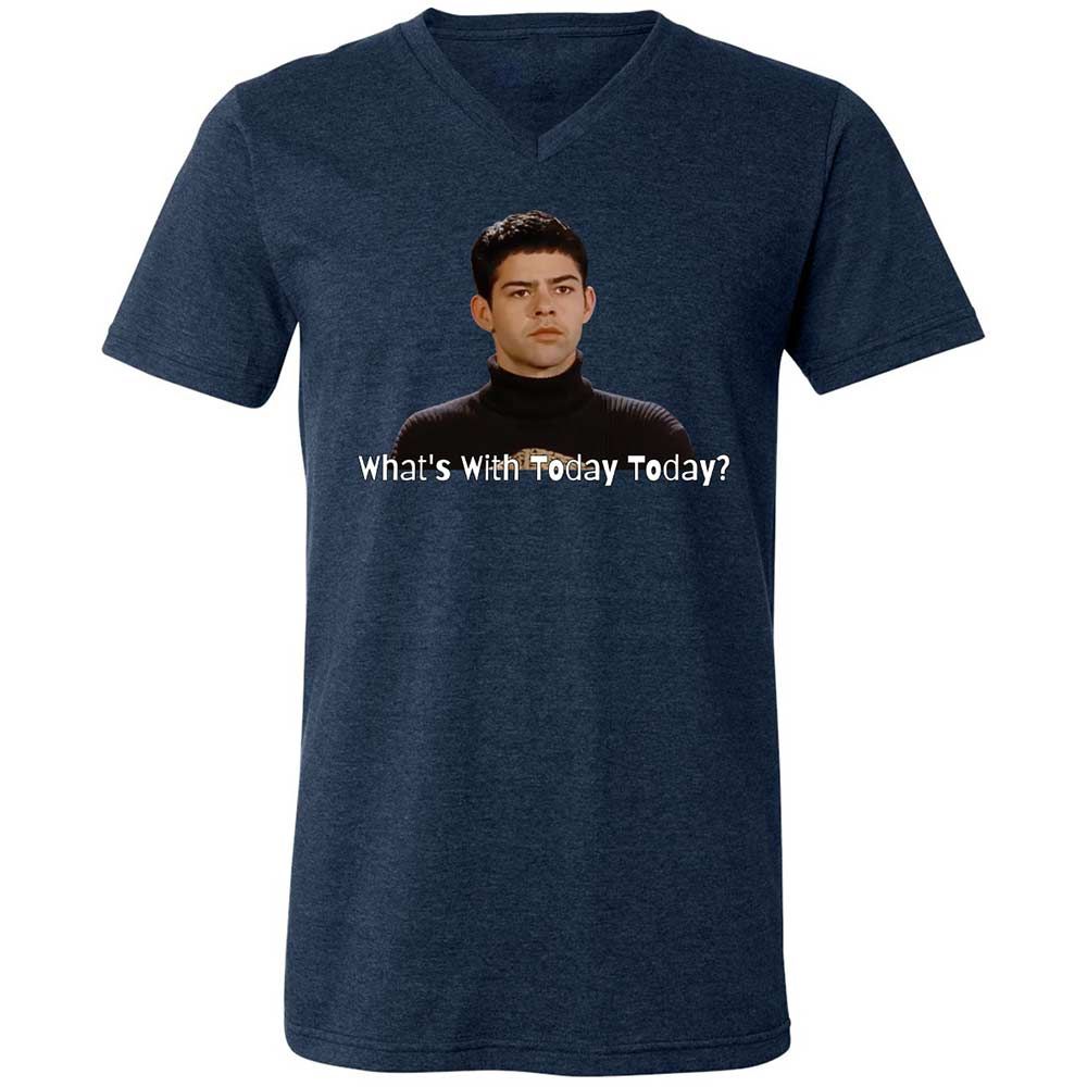 Unisex V-Neck T-Shirt - D8DMLAUE - Heather Navy - 3
