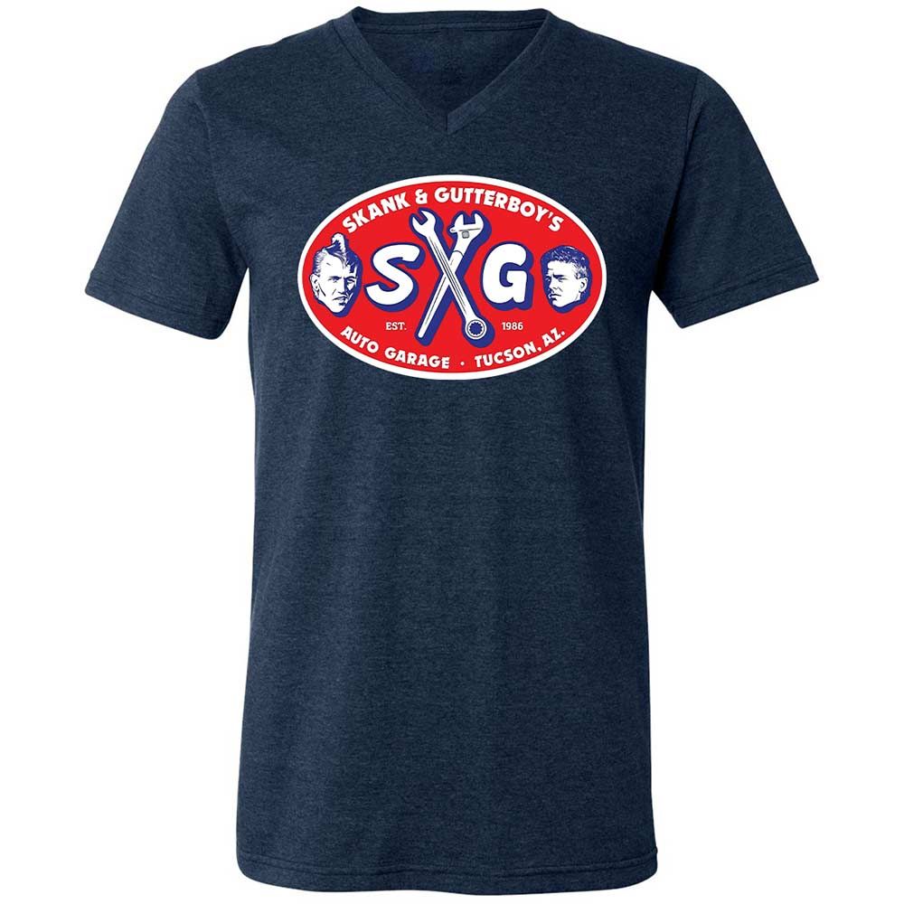 Unisex V-Neck T-Shirt - JSTFP5UX - Heather Navy - 3