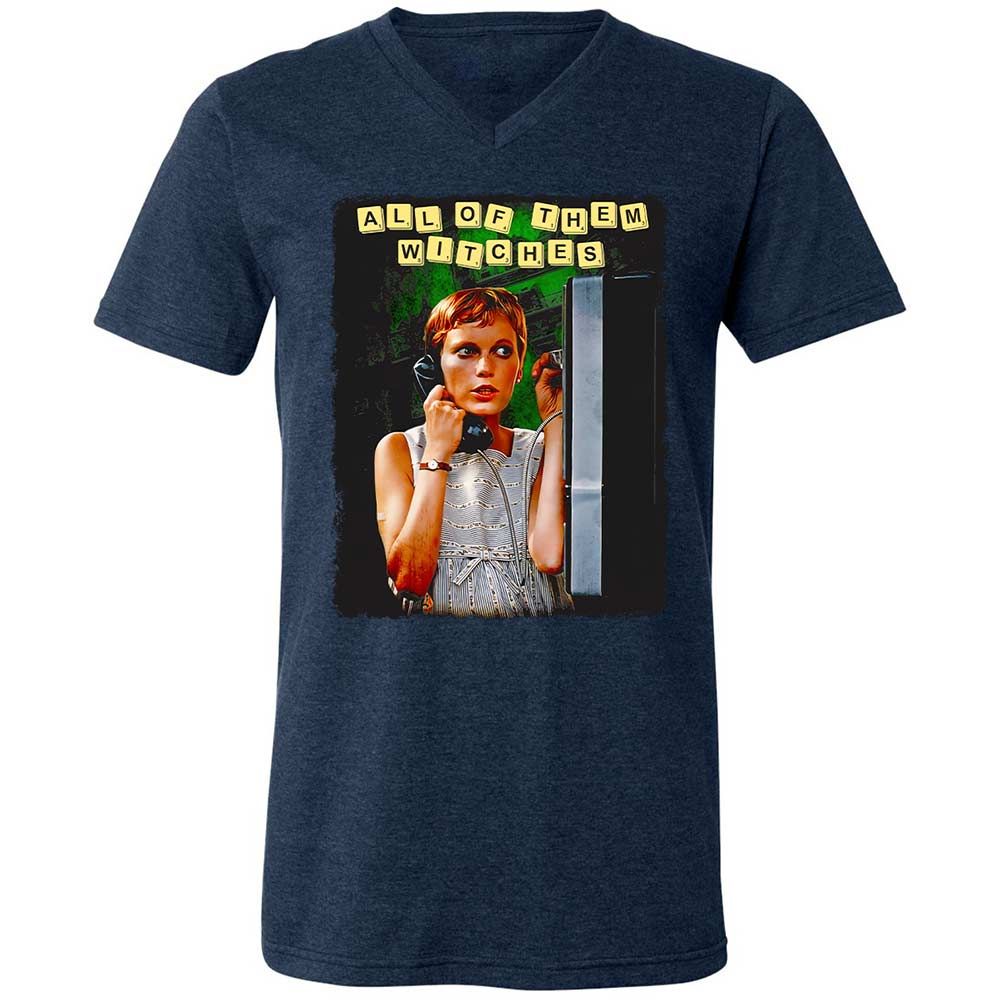 Unisex V-Neck T-Shirt - W98HCEUS - Heather Navy - 3