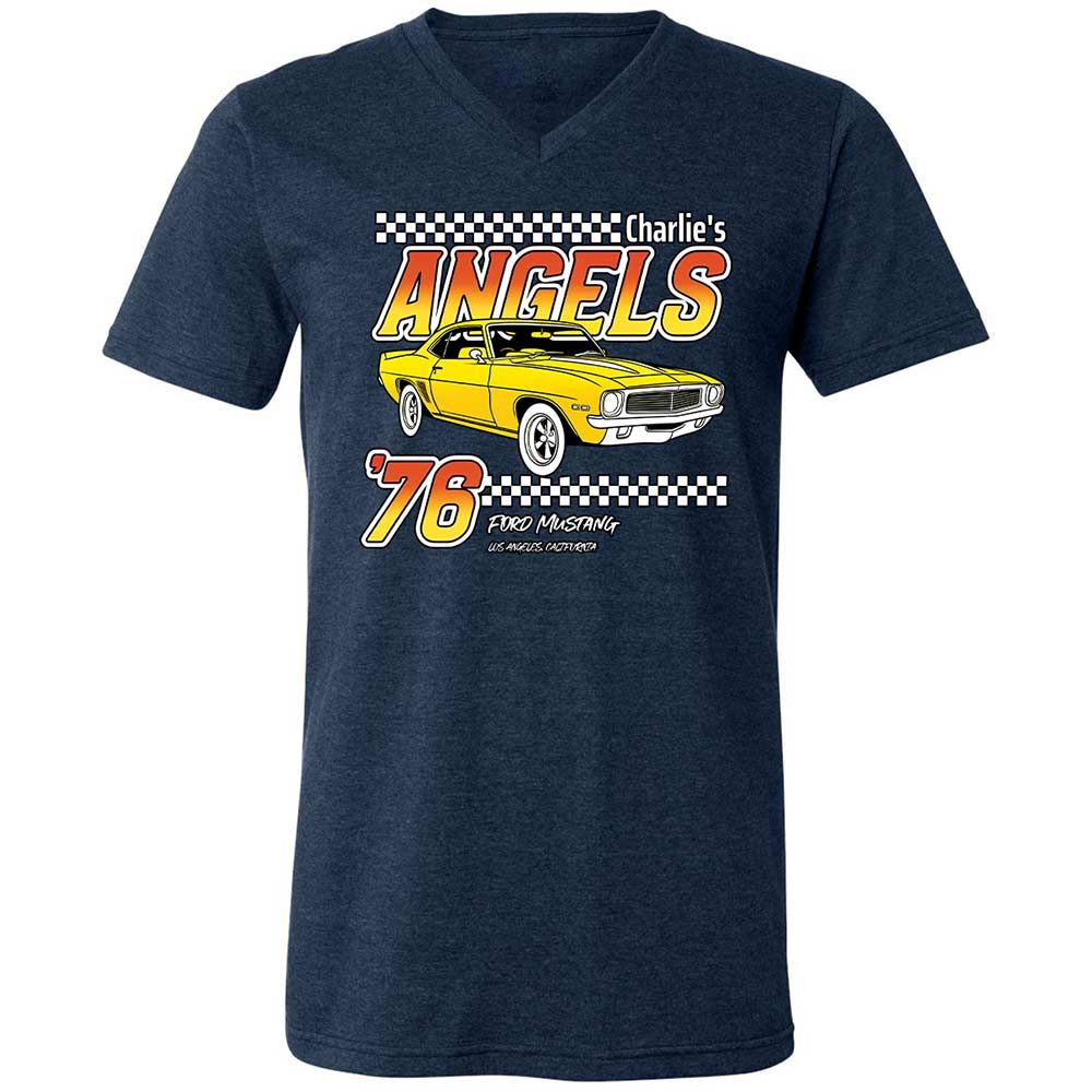 Unisex V-Neck T-Shirt - GM1ZNKHS - Heather Navy - 3