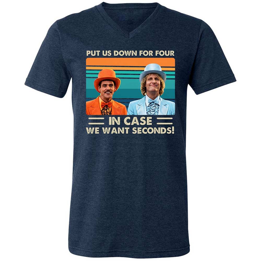 Unisex V-Neck T-Shirt - ARH4ME5V - Heather Navy - 3