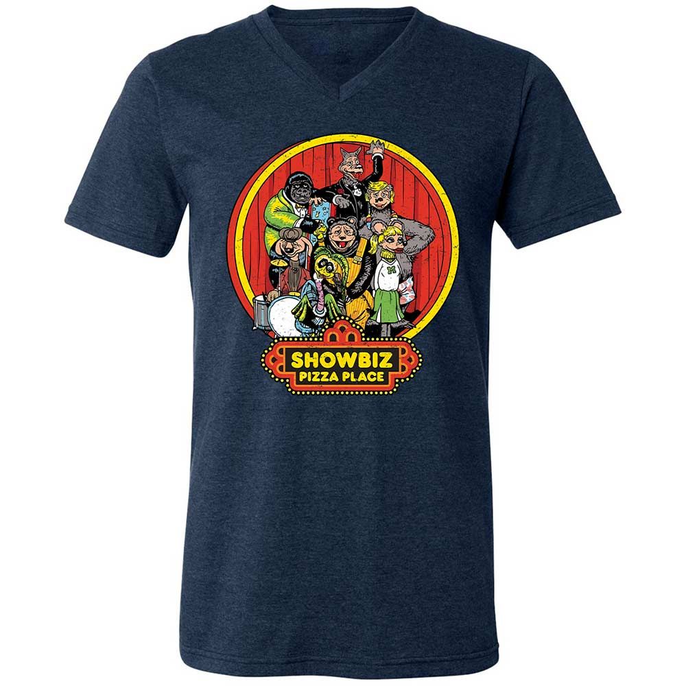 Unisex V-Neck T-Shirt - B89VCUJU - Heather Navy - 3