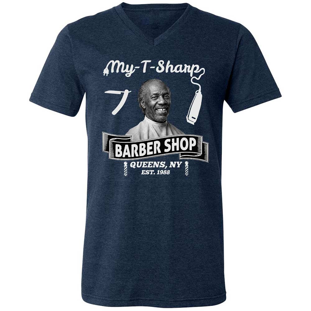 Unisex V-Neck T-Shirt - SAJXT2FT - Heather Navy - 3