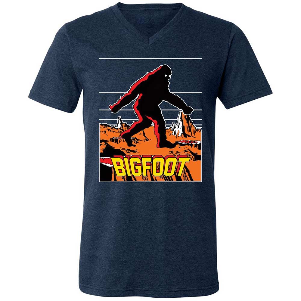 Unisex V-Neck T-Shirt - V5MMYFWM - Heather Navy - 3