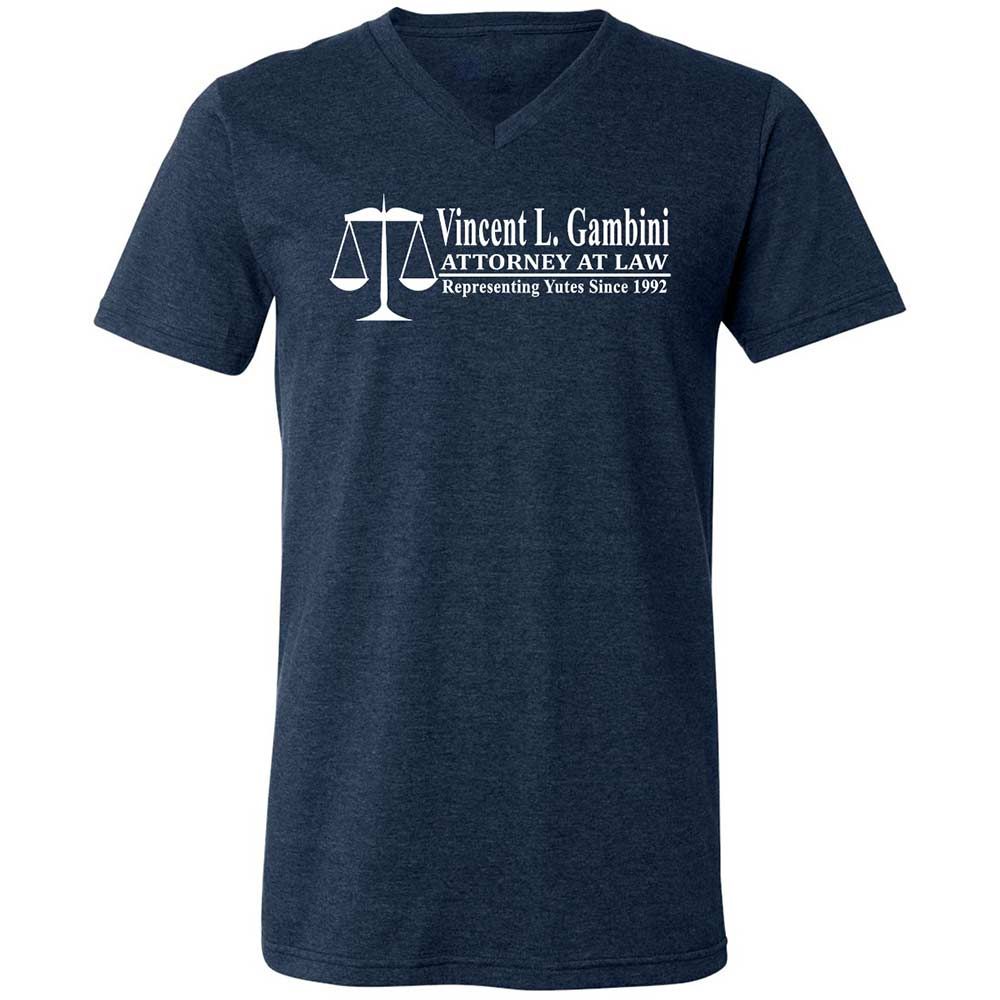 Unisex V-Neck T-Shirt - UN5WVF4K - Heather Navy - 3