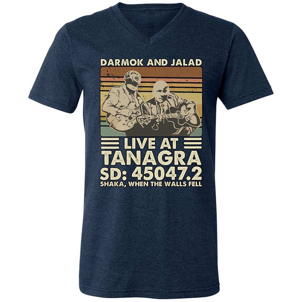 Unisex V-Neck T-Shirt - 1L2HHTDF - Heather Navy - 3