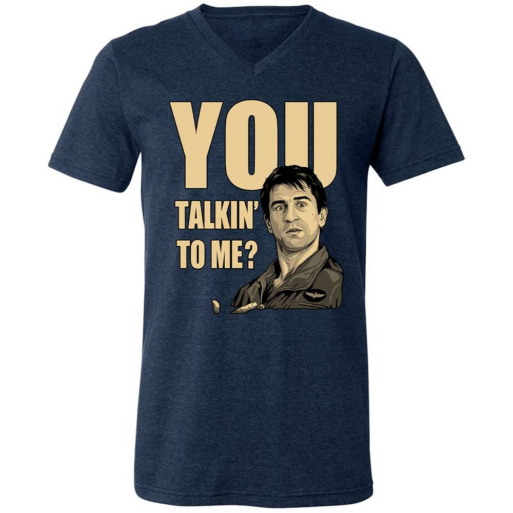 Unisex V-Neck T-Shirt - K3W8KJ6G - Heather Navy - 3