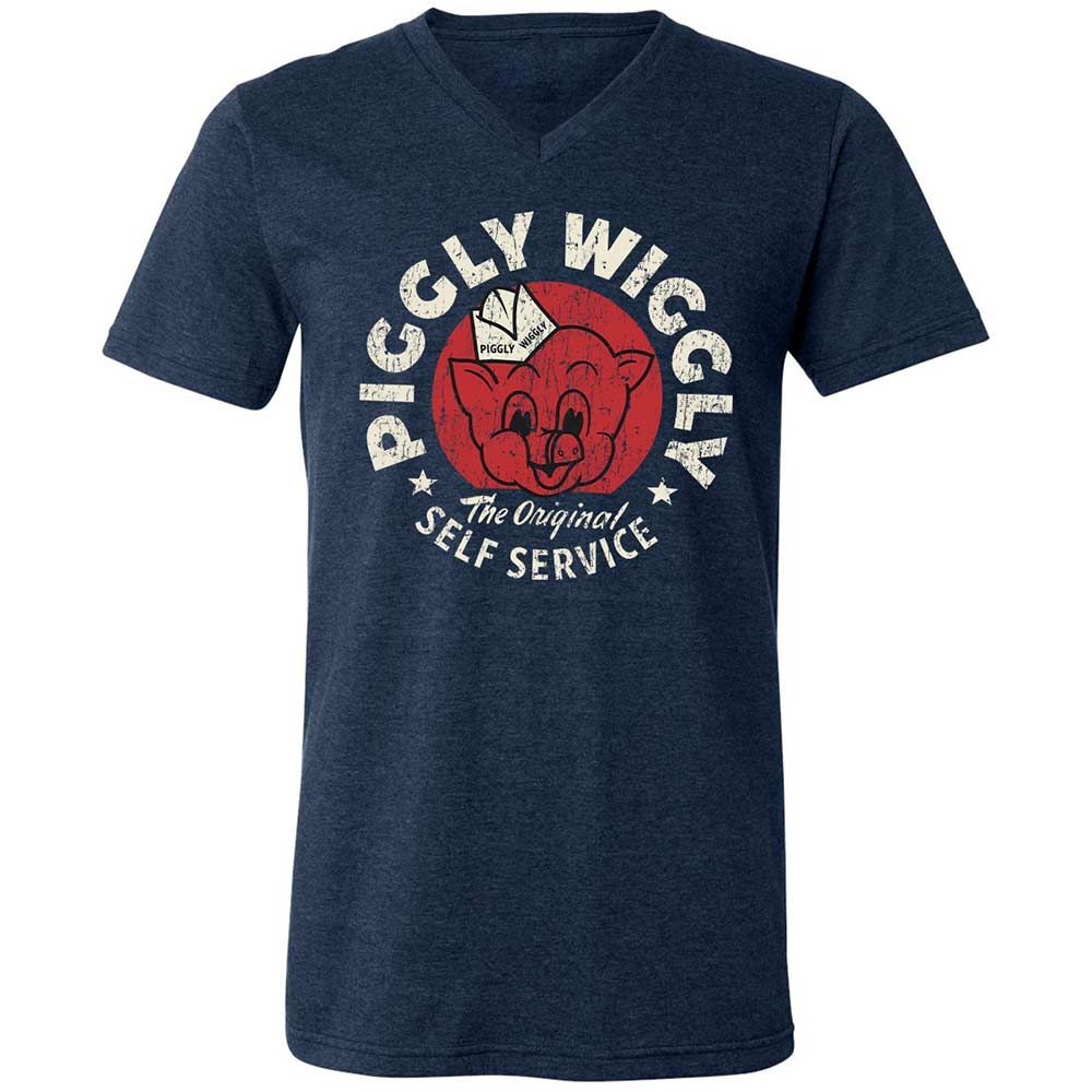 Unisex V-Neck T-Shirt - 3VZJF3VL - Heather Navy - 3