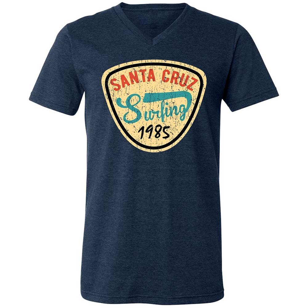 Unisex V-Neck T-Shirt - 894SF7XH - Heather Navy - 3