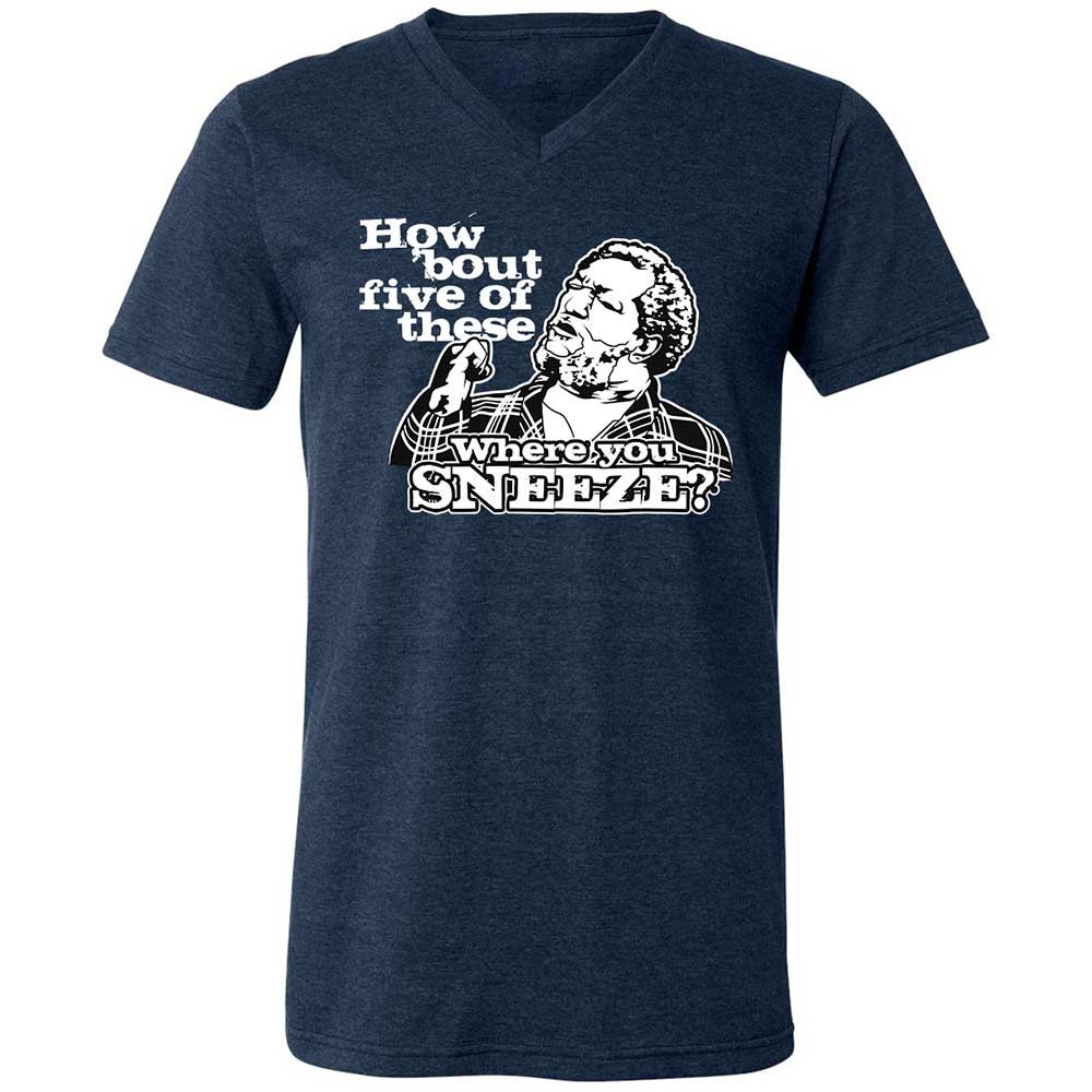 Unisex V-Neck T-Shirt - V7N95X4V - Heather Navy - 3