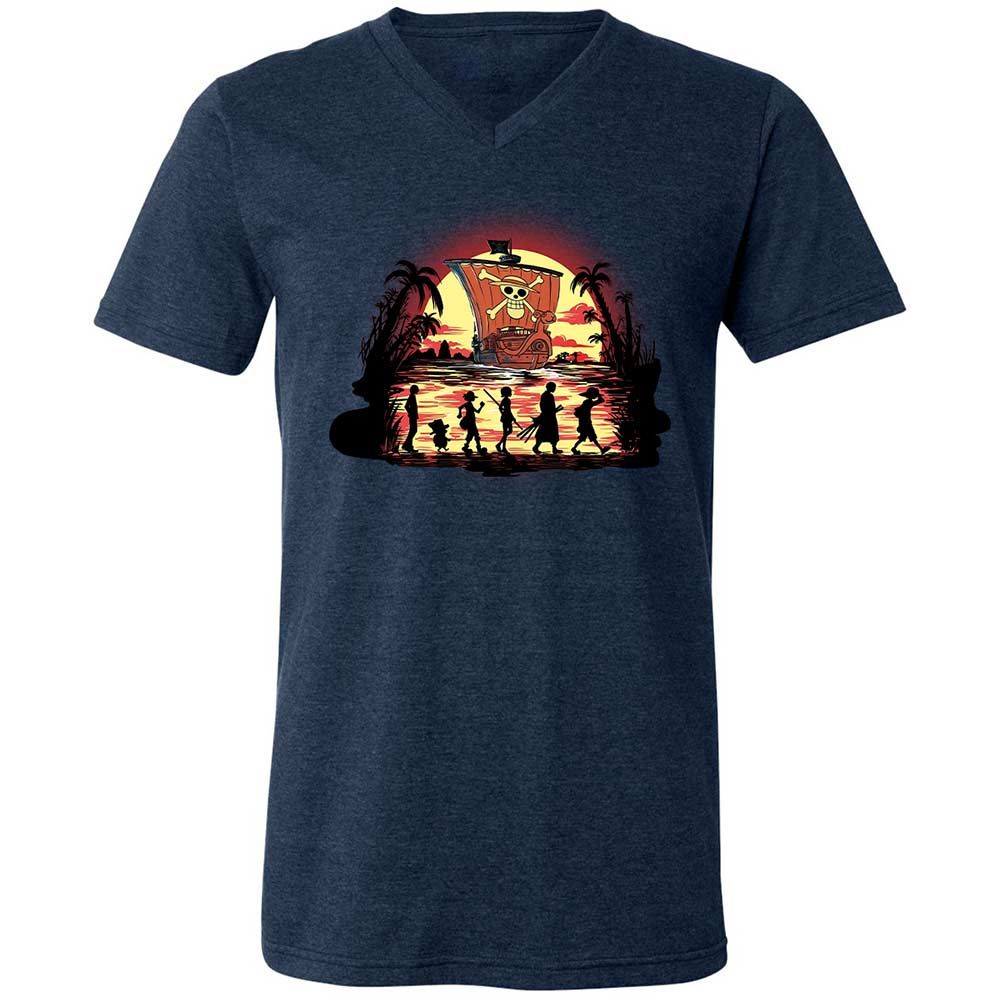 Unisex V-Neck T-Shirt - 94GAHYGS - Heather Navy - 3