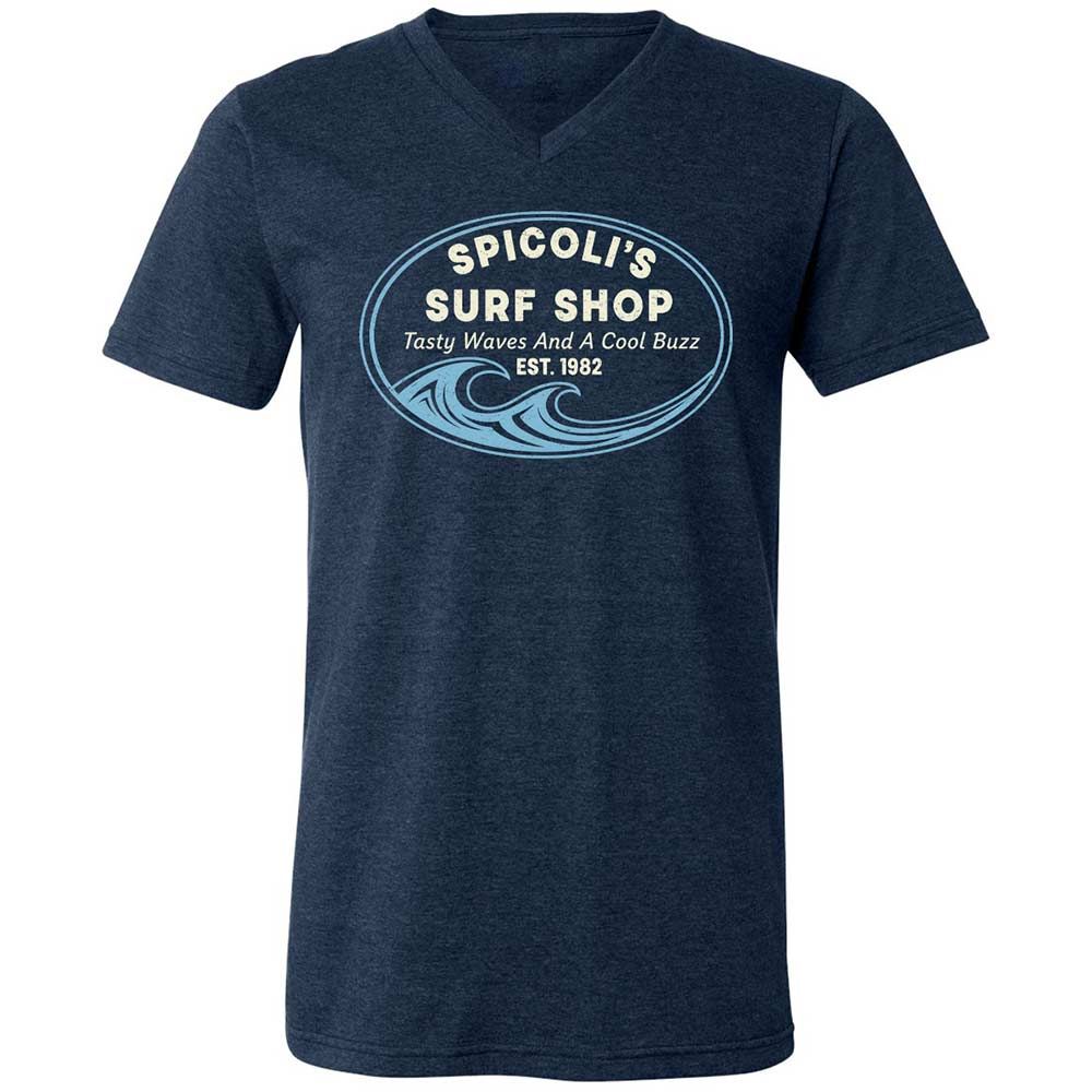Unisex V-Neck T-Shirt - CV9UFMQT - Heather Navy - 3