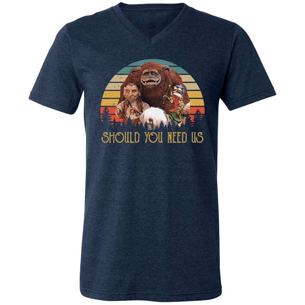 Unisex V-Neck T-Shirt - VUWUT3XR - Heather Navy - 3