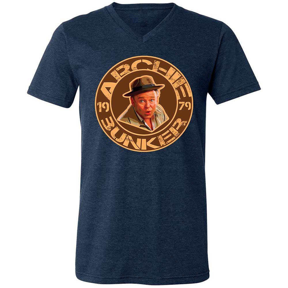 Unisex V-Neck T-Shirt - BVVSGMQB - Heather Navy - 3