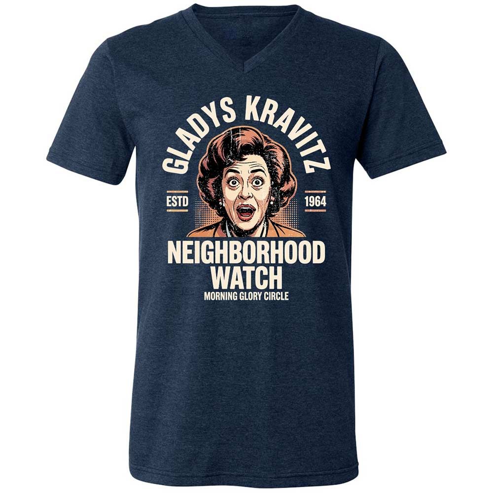 Unisex V-Neck T-Shirt - WSX2H4JX - Heather Navy - 3