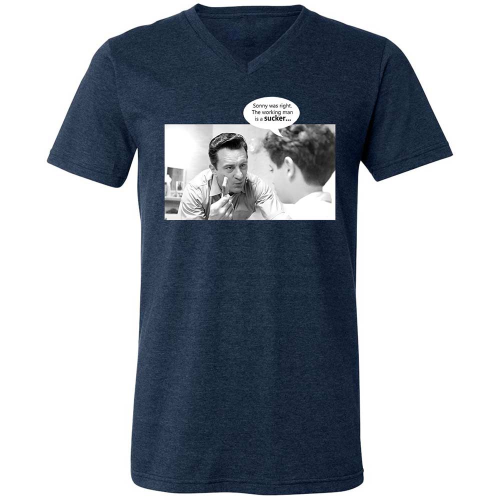 Unisex V-Neck T-Shirt - 1XFDQHCD - Heather Navy - 3