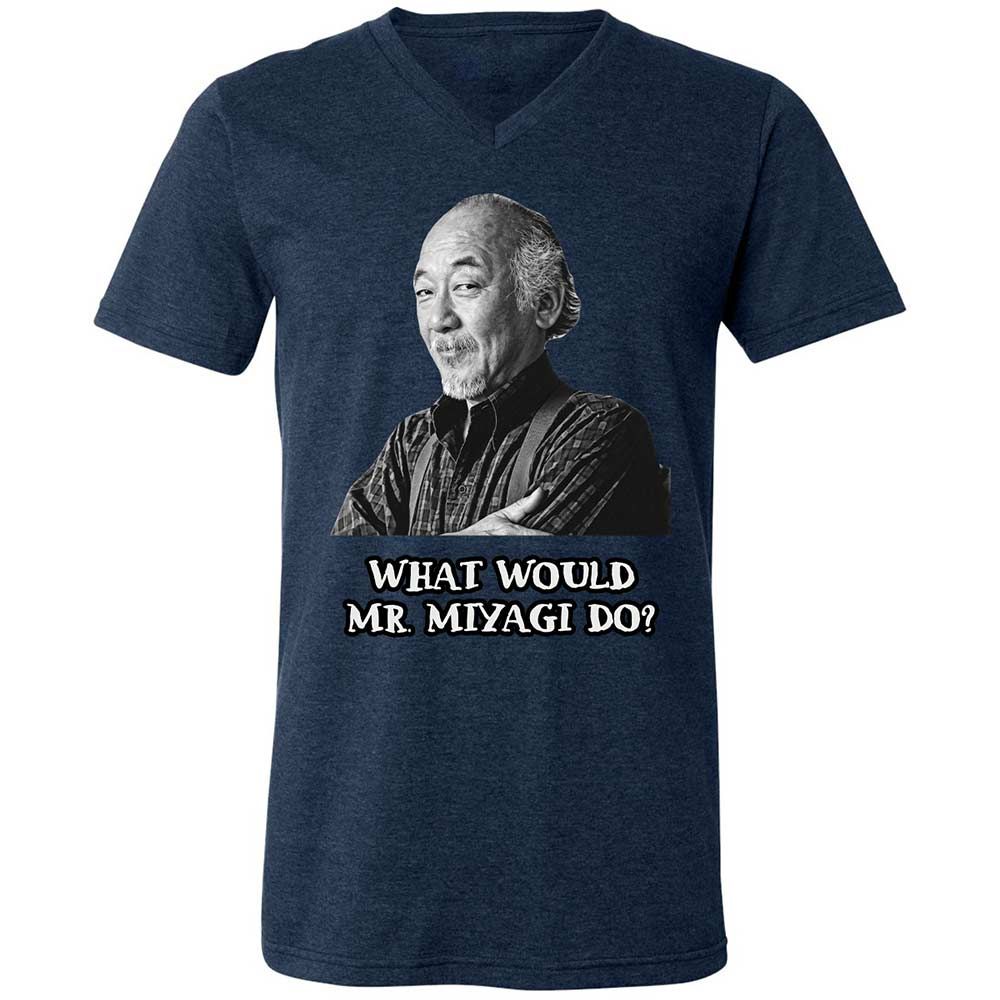 Unisex V-Neck T-Shirt - UKRZ7AXC - Heather Navy - 3