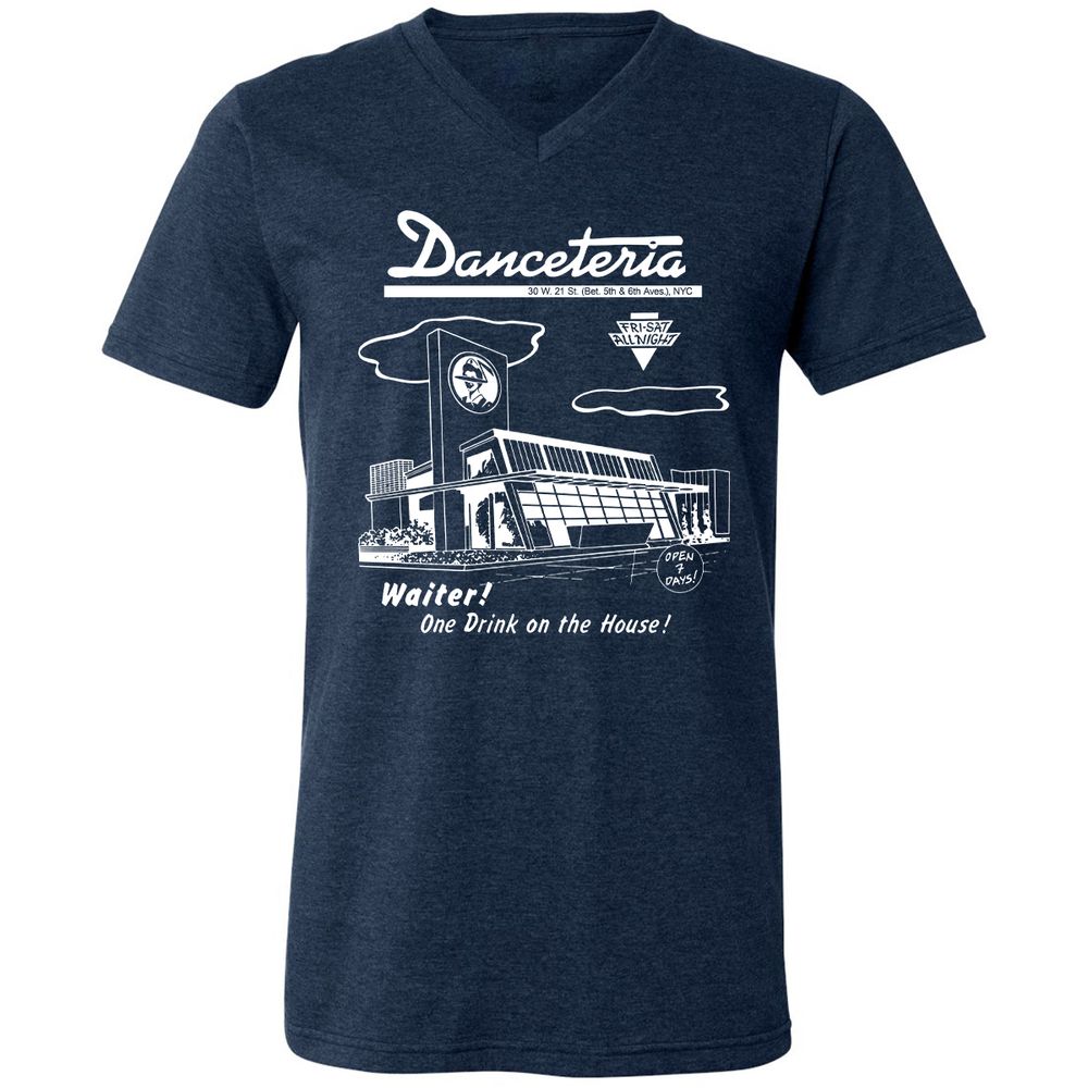 Unisex V-Neck T-Shirt - VFAGRDT7 - Heather Navy - 3