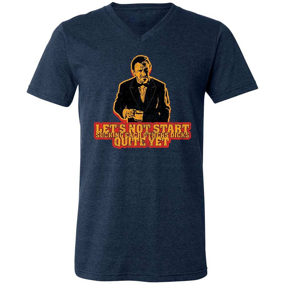Unisex V-Neck T-Shirt - E6WE79KT - Heather Navy - 3