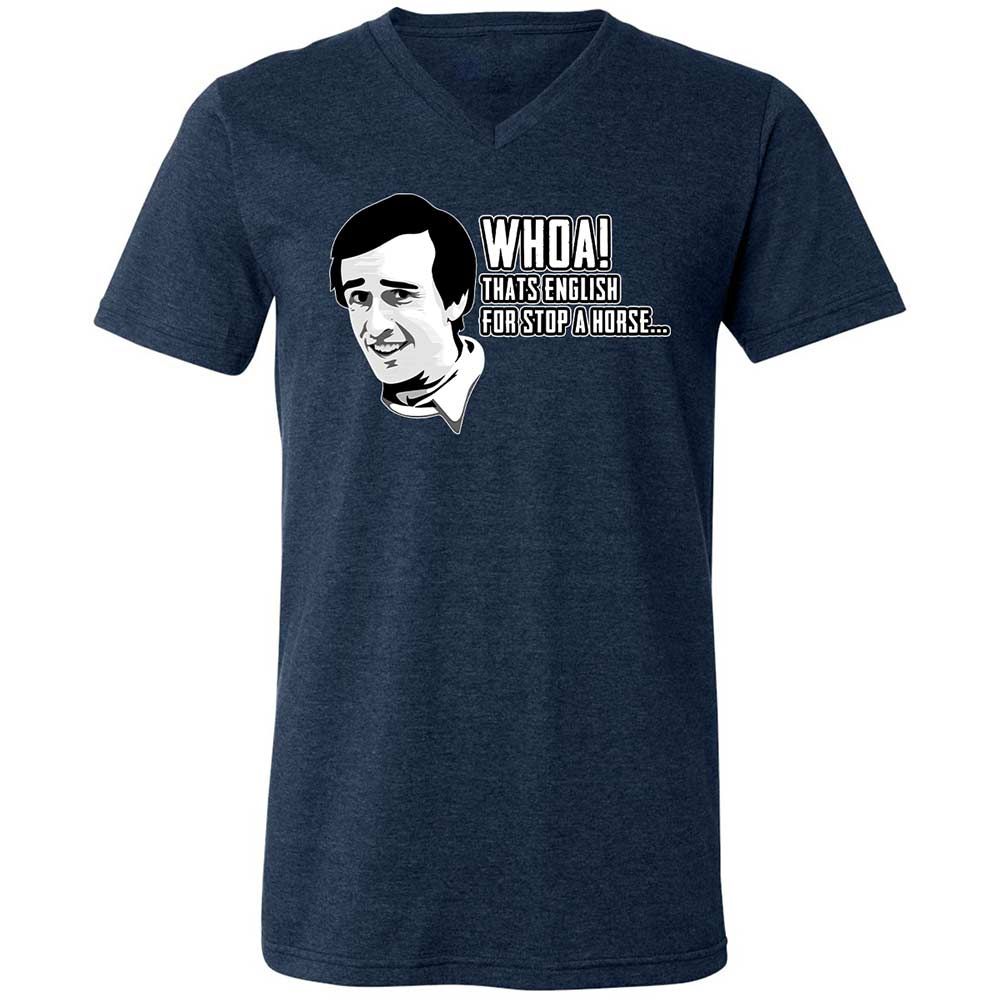 Unisex V-Neck T-Shirt - Z1CLFRU4 - Heather Navy - 3
